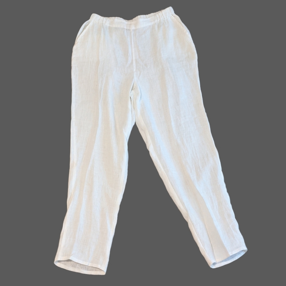 Flax White Linen Pants